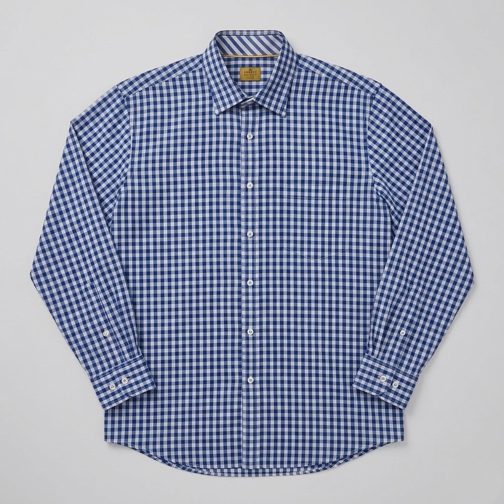 Robert Talbott Carmel Regular Fit Blue White Check Dress Shirt XL